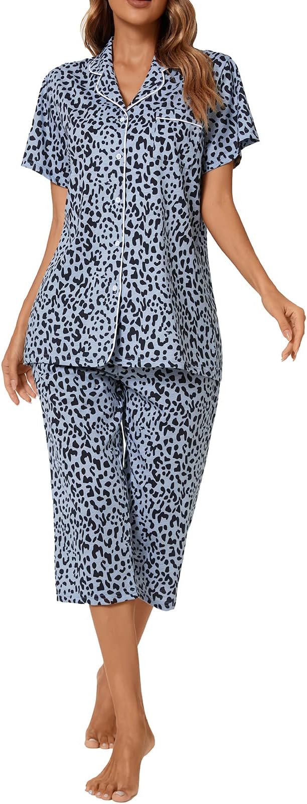 Capri Pajama Set - Short Sleeve - 2 Piece