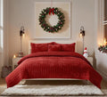 Velvet Quilt Set - California King - 3 Piece
