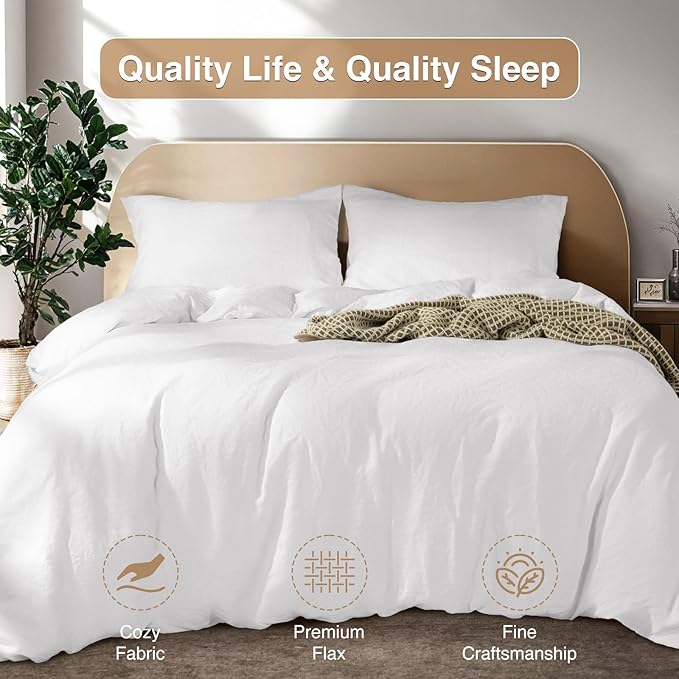 Linen Duvet Cover Set - King - 3 Piece
