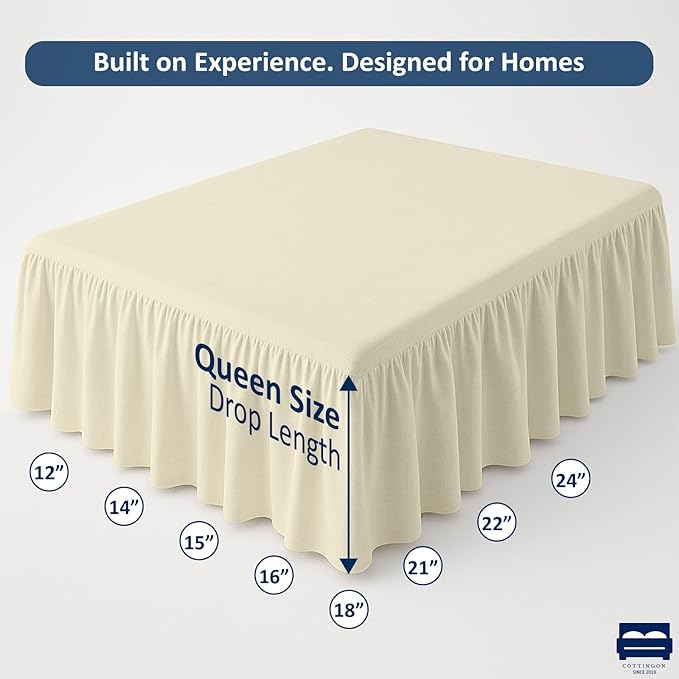 Microfiber Bed Skirt - Queen - 24 in Drop