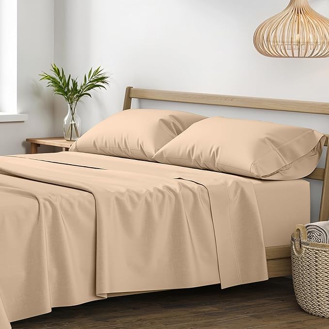 Linen Cooling Bed Sheet Set - King - 4 Piece