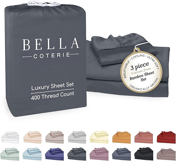 Bamboo Cooling Bed Sheet Set - Twin XL - 18 in Deep Pocket