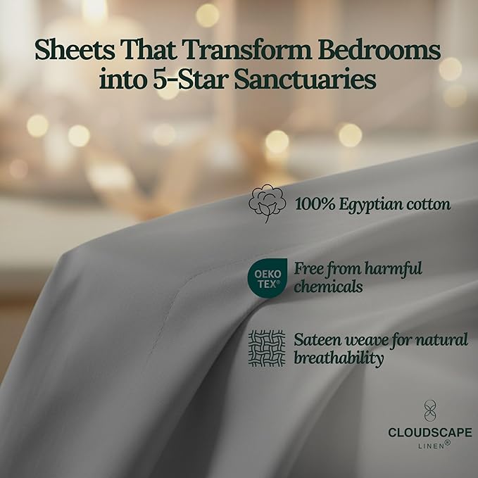 Linen Bed Sheet Set - California King - 4 Piece