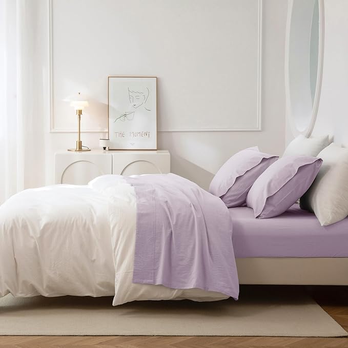 Linen Bed Sheet Set - Queen - 4 Piece