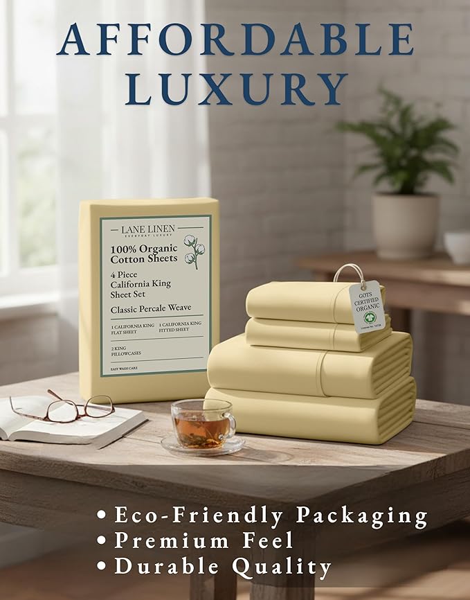 Linen Bed Sheet Set - California King - 4 Piece