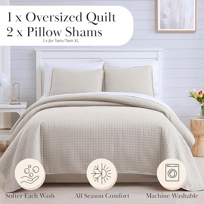 Microfiber Quilt Set - Queen