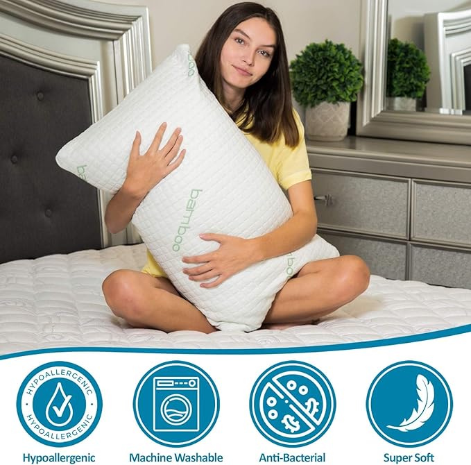 Bamboo Cooling Bed Pillow - Queen - 2 Pack