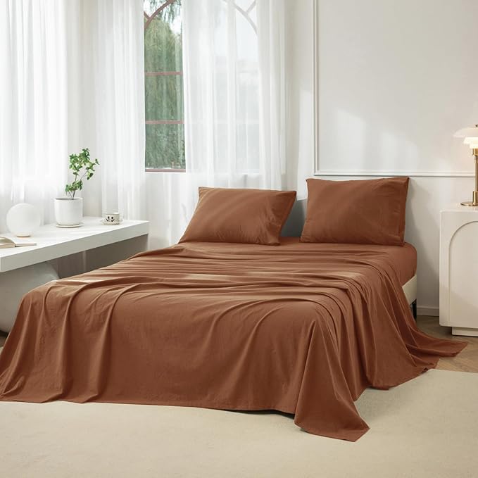 Linen Bed Sheet Set - Full - 4 Piece