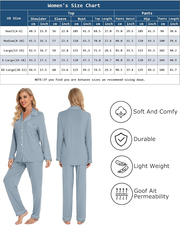 Women's Pants Pajama Set - Long Sleeve - 2 Piece
