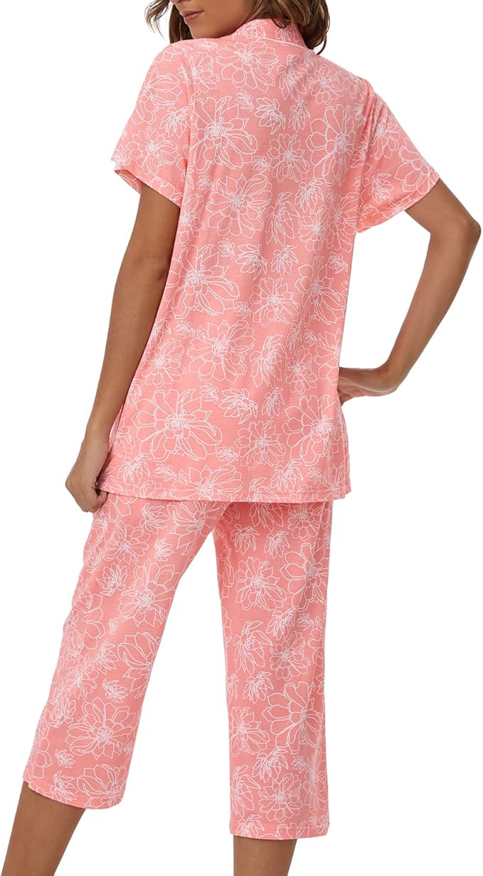 Capri Pajama Set - Short Sleeve - 2 Piece