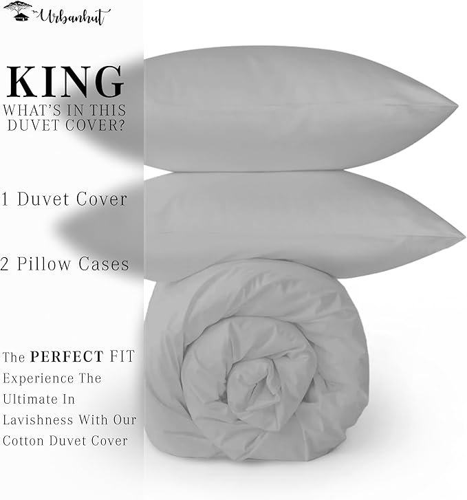 100% Cotton Duvet Cover Set - King - 3 Piece