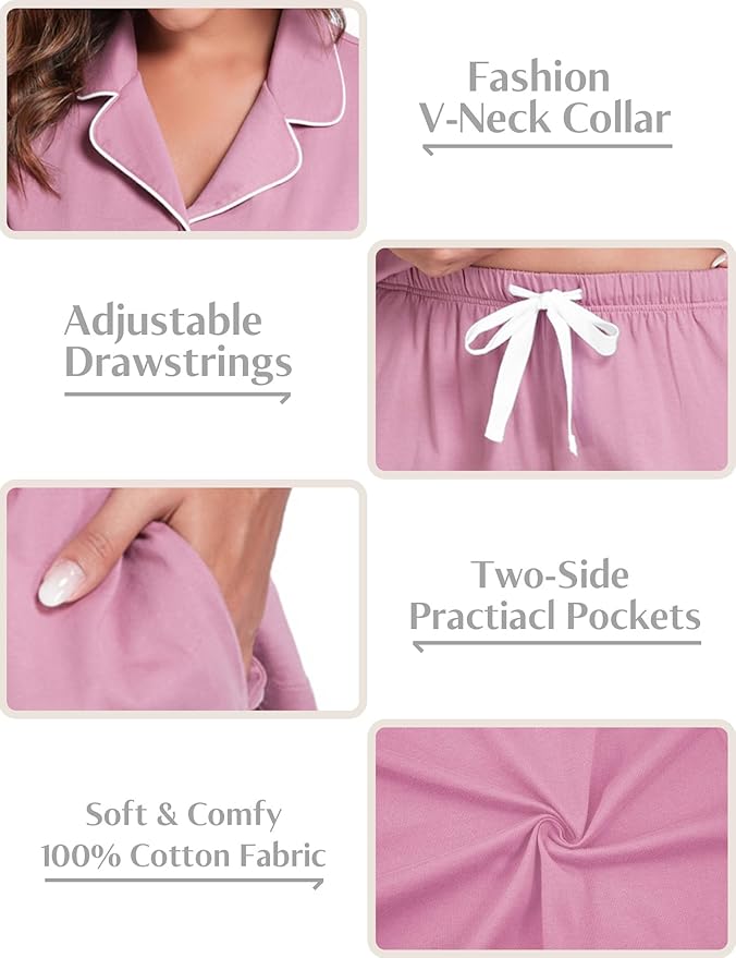 Women's Pajama Set - Short Sleeve - 2 Piece