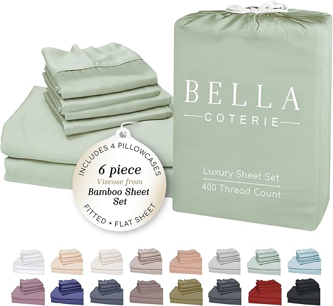 Bamboo Cooling Bed Sheet Set - King - 6 Piece