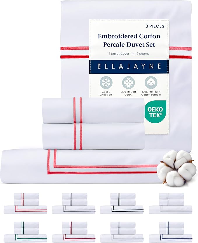 100% Cotton Duvet Cover Set - Queen - 90 x 90 in - 3 Piece