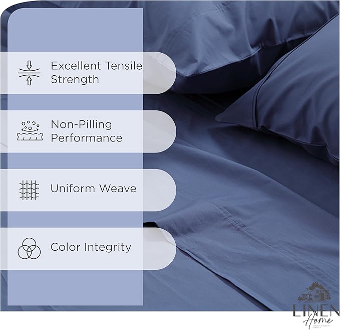 100% Cotton Bed Sheet Set - Queen - 4 Piece