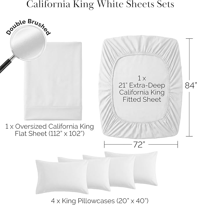 Microfiber Bed Sheet Set - California King - 4 Piece