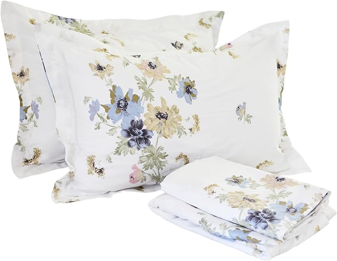 100% Cotton Bed Sheet Set - Queen - 4 Piece