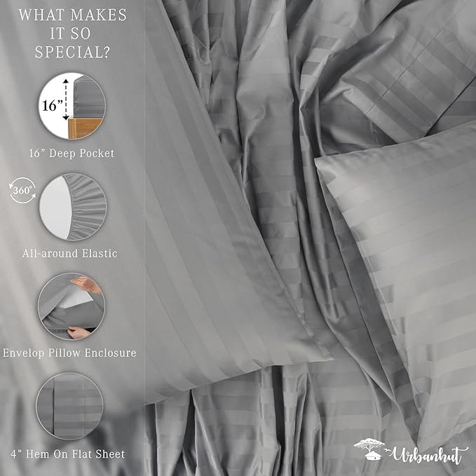 Bed Sheet Set - Queen - 16 in Deep Pocket - 4 Piece