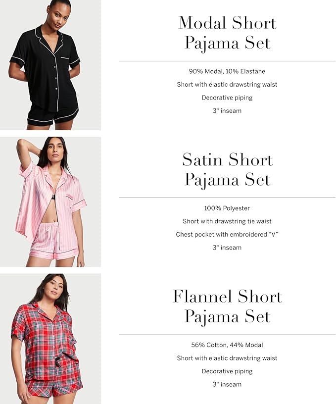 Women's Flannel Pajama Set - Short Sleeve - 2 Piece