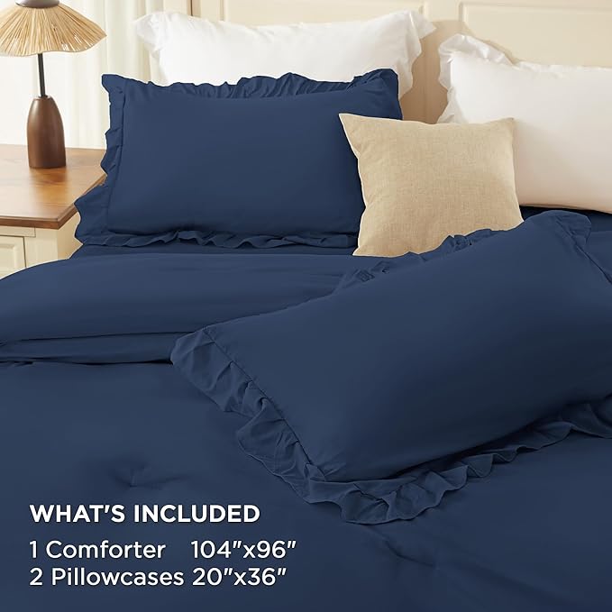 Microfiber Comforter Set - California King - 104 x 96 in - 3 Piece