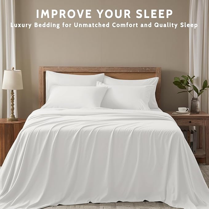 Cooling Bed Sheet Set - King - 16 in Deep Pocket - 6 Piece