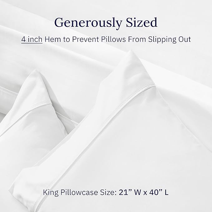 100% Cotton Pillowcase Set - King - 2 Piece