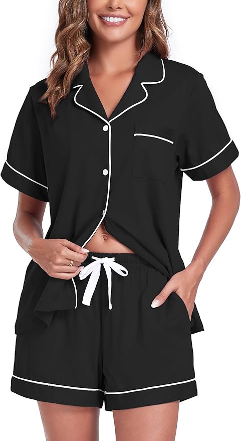 100% Cotton Pajama Set - Short Sleeve - 2 Piece