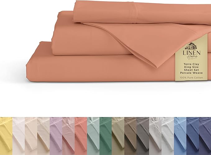 100% Cotton Bed Sheet Set - King - 4 Piece
