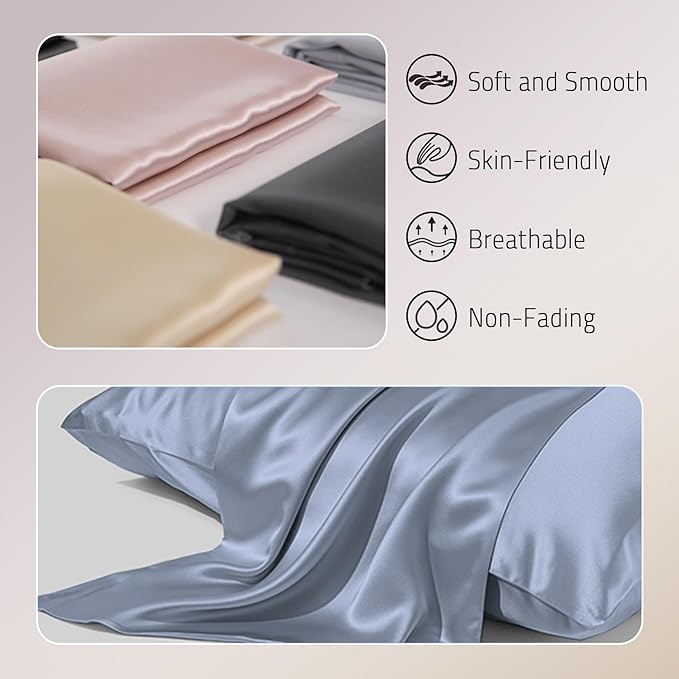 Mulberry Silk Pillowcase Set - Queen - 2 Pack - 2 Piece