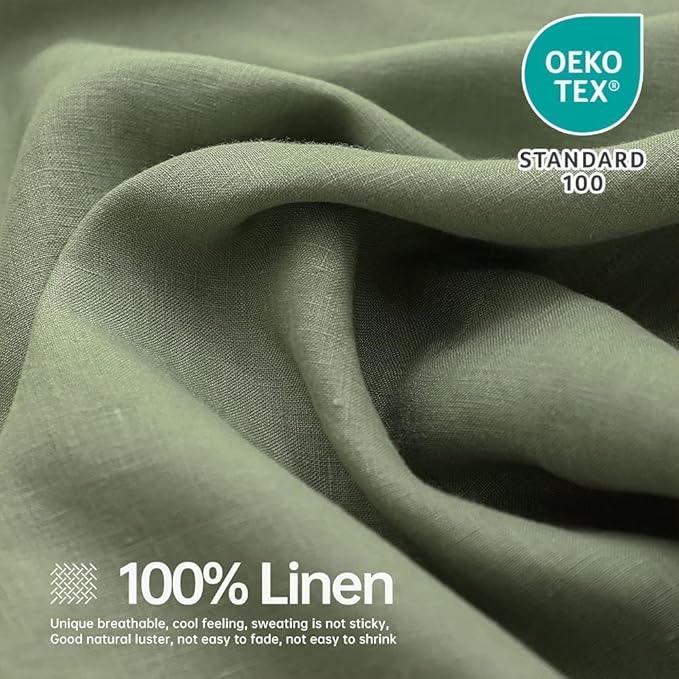 Linen Bed Sheet Set - King - 4 Piece