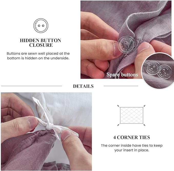 Linen Duvet Cover Set - Queen - 3 Piece
