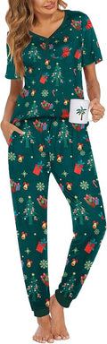 Women's Pants Pajama Set - Short Sleeve - 2 Piece
