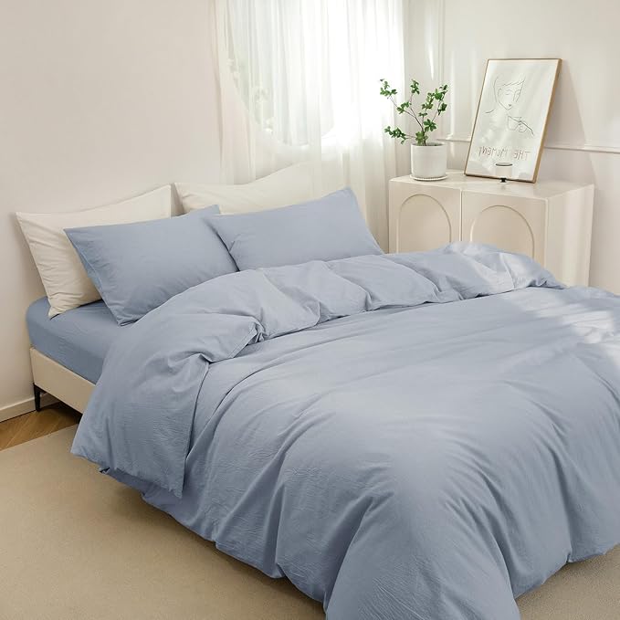 Linen Duvet Cover Set - King - 104 x 98 in - 3 Piece
