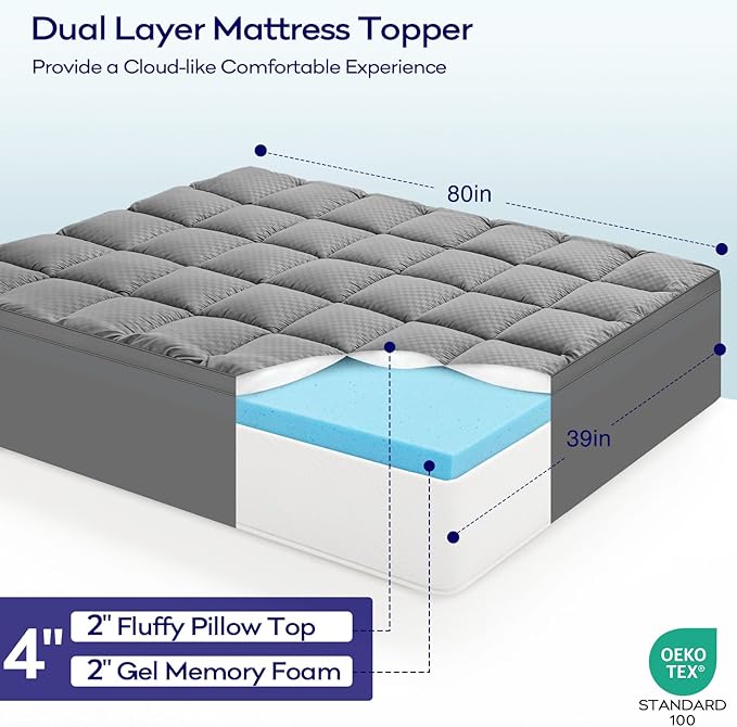 Memory Foam Cooling Mattress Topper - Twin XL