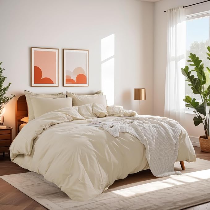 Linen Duvet Cover Set - Queen - 3 Piece