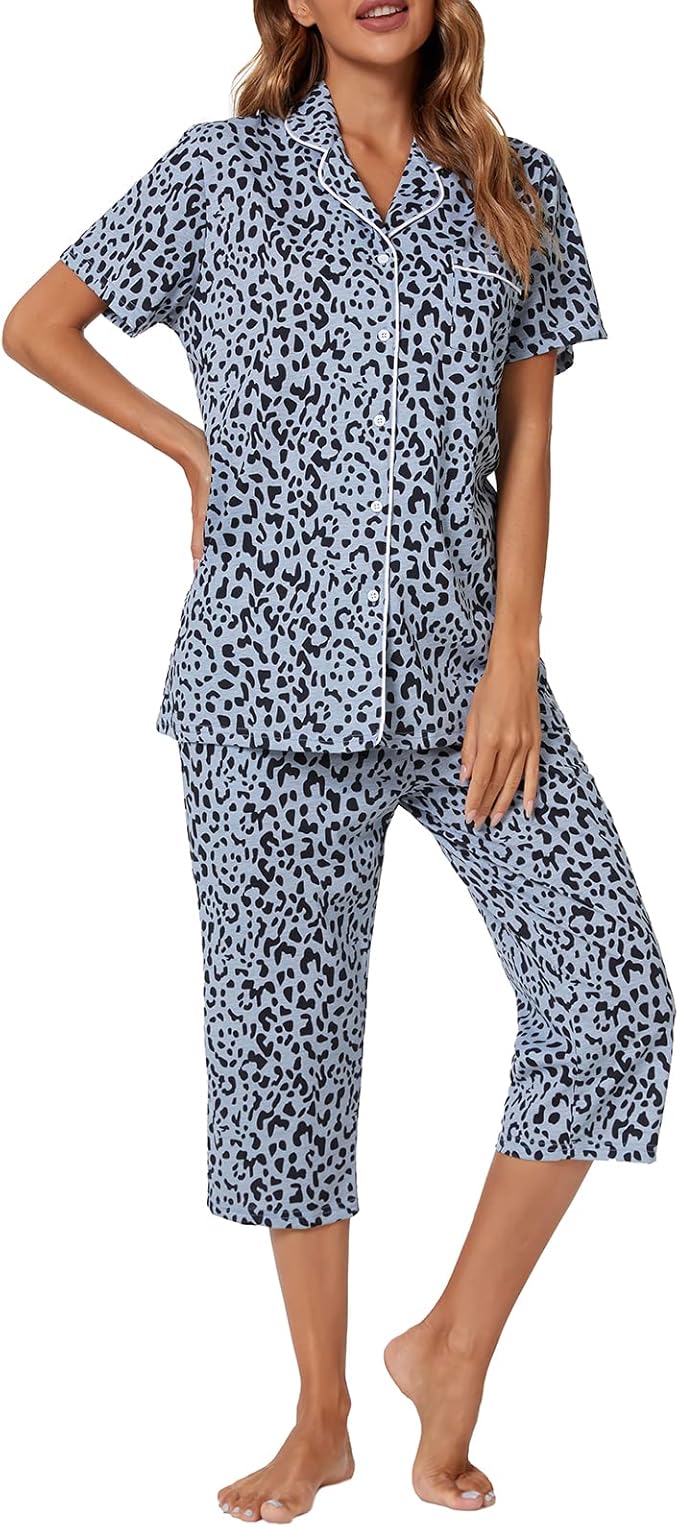 Capri Pajama Set - Short Sleeve - 2 Piece