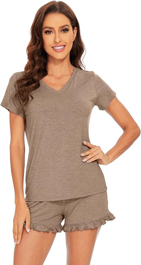 Bamboo Cooling Shorts Pajama Set - Short Sleeve - 2 Piece