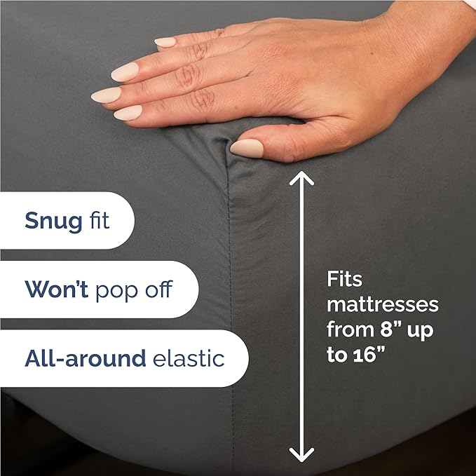 Cooling Bed Sheet Set - Twin XL - 16 in Deep Pocket - 4 Piece