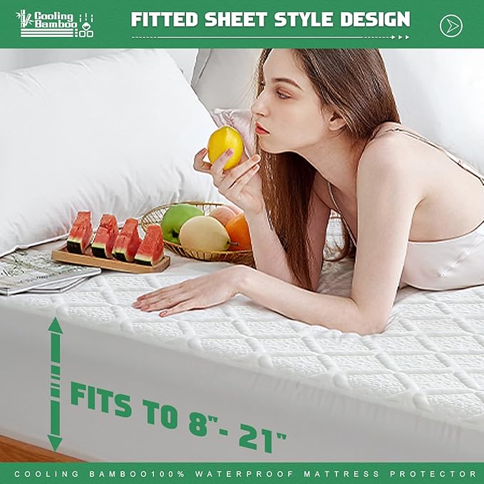 Bamboo Cooling Mattress Pad - Queen