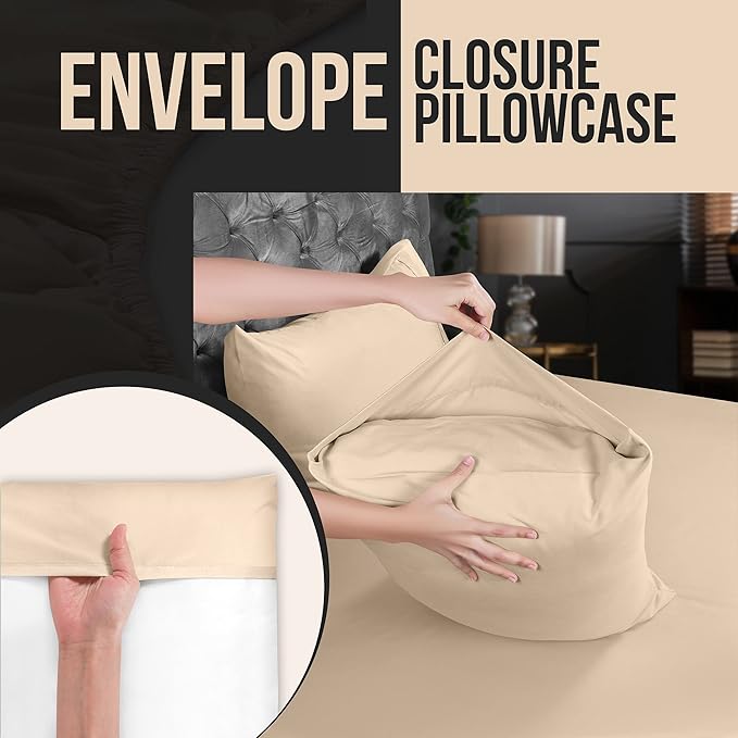 Microfiber Pillowcase Set - King - 20 x 40 in - 4 Pack