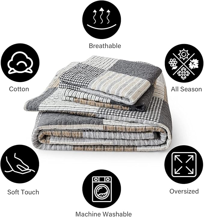 100% Cotton Quilt Set - Twin - 2 Piece