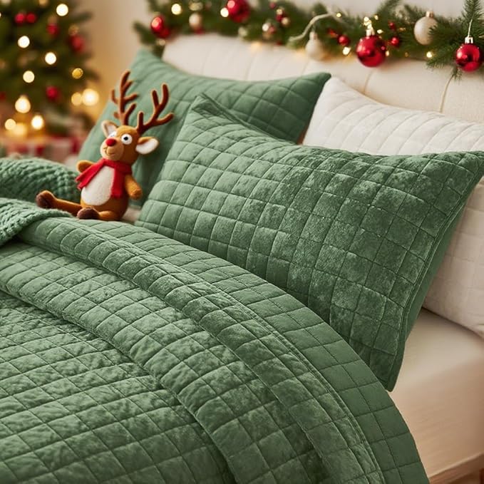 Velvet Quilt Set - California King - 3 Piece