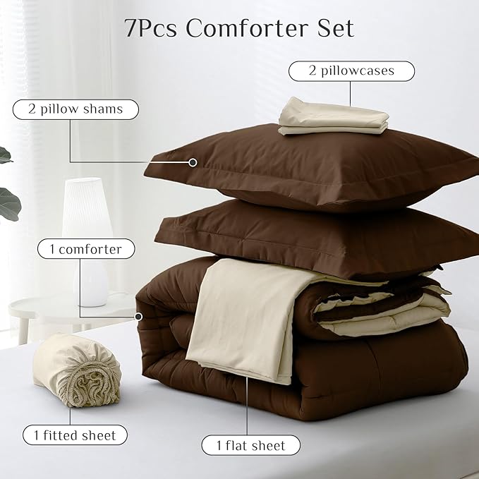 Down Alternative Comforter Set - California King - 7 Piece