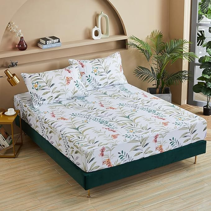 100% Cotton Bed Sheet Set - Queen - 4 Piece