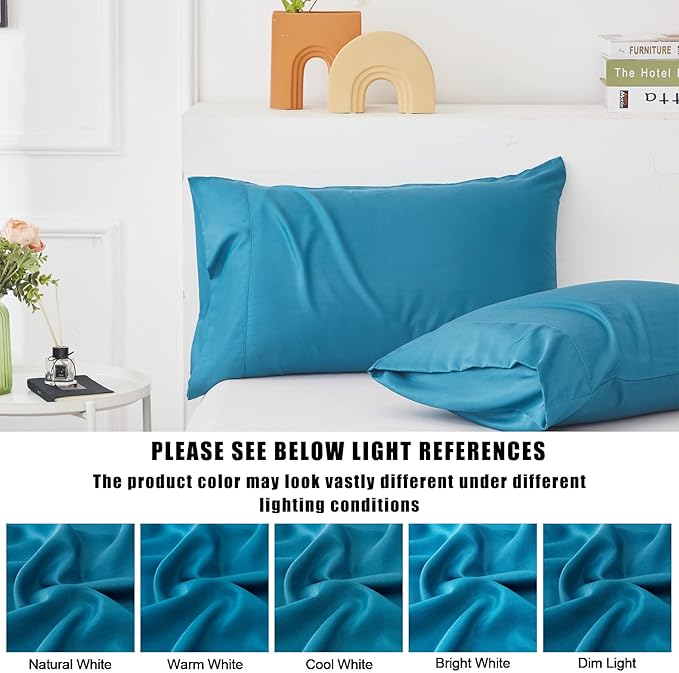 Bamboo Cooling Pillowcase Set - Queen - 20 x 30 in - 2 Pack - 2 Piece