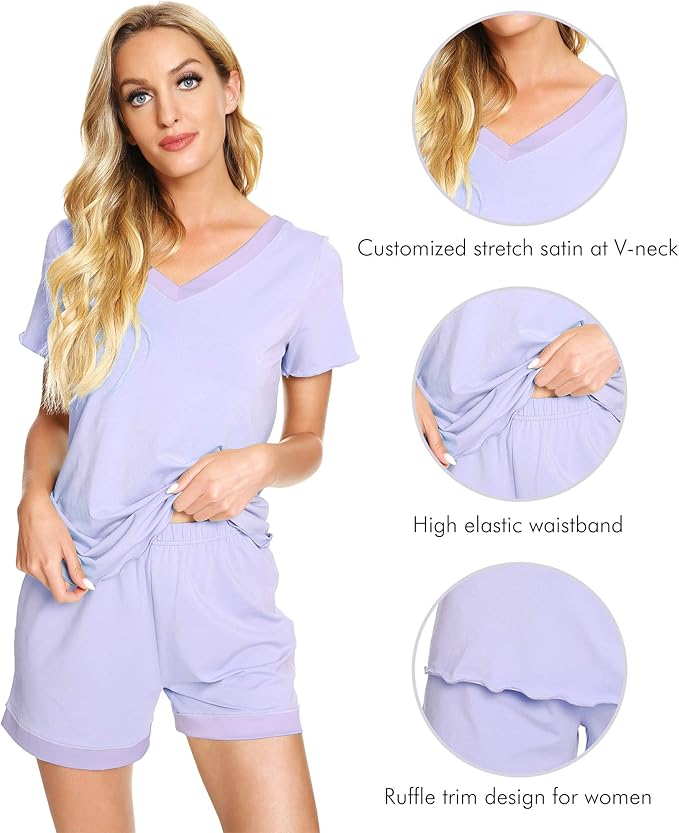 Women's Bamboo Cooling Pajama Set - Short Sleeve - 2 Piece