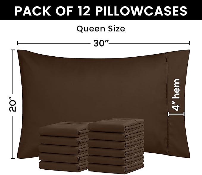 Microfiber Pillowcase - Queen - 20 x 30 in - 12 Pack