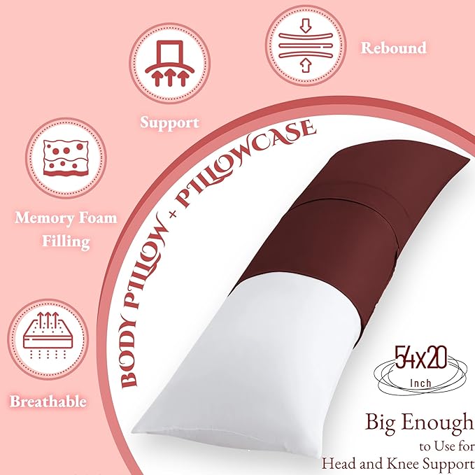 Memory Foam Body Pillow - Full - 20 x 54 in