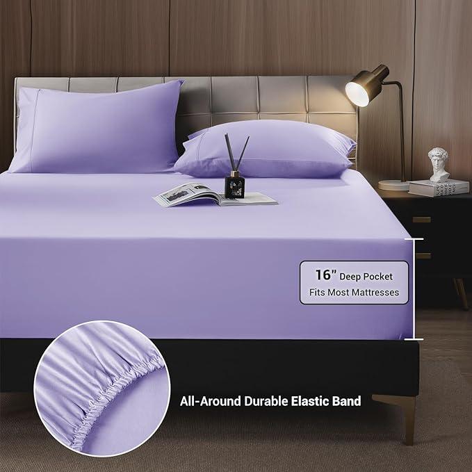 Bamboo Cooling Bed Sheet Set - King - 4 Piece