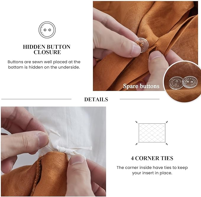 Linen Duvet Cover Set - Queen - 3 Piece